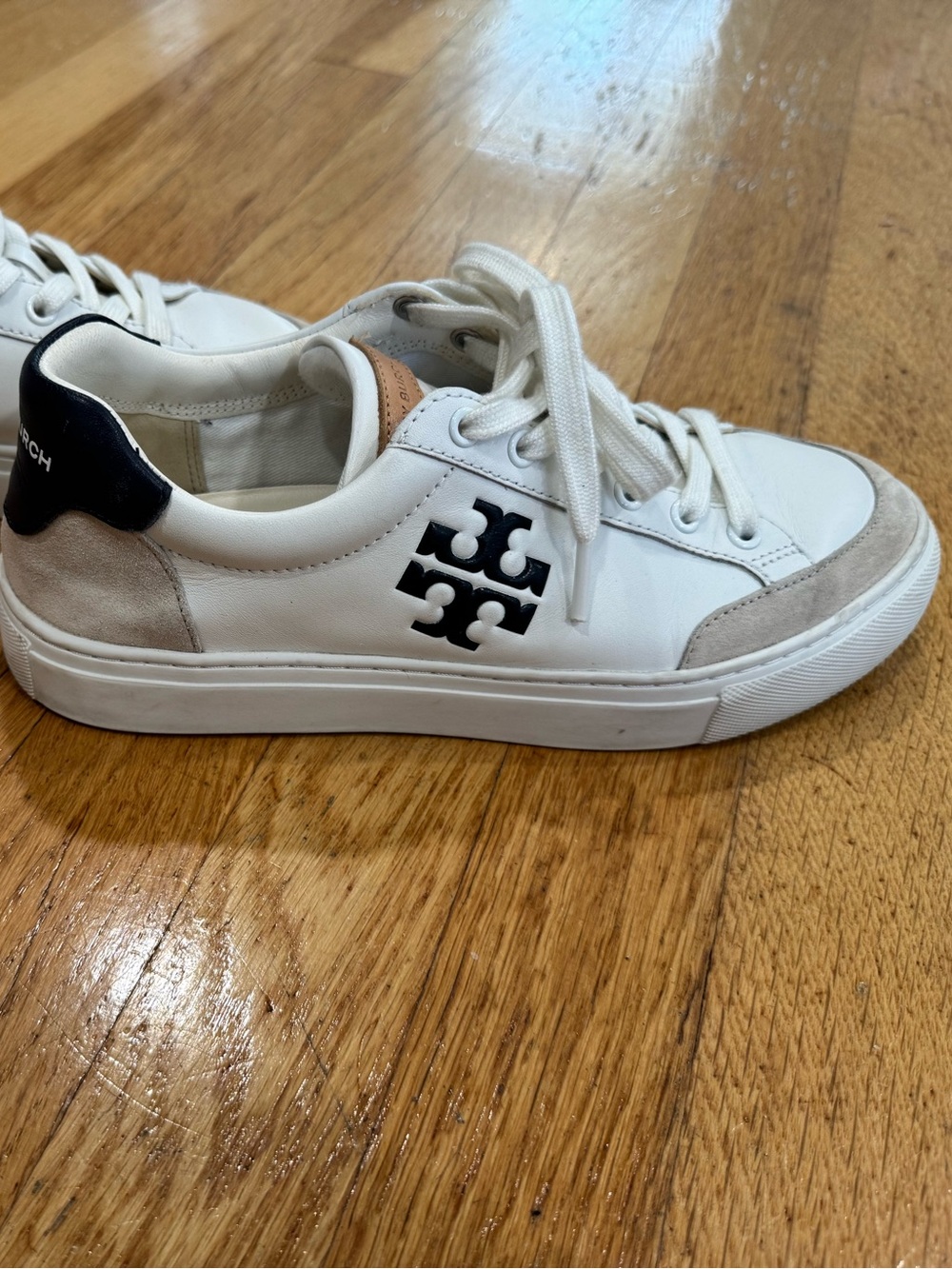 Tory Burch Color Block Signature T-Logo Leather sneakers